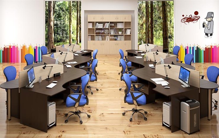 Офисный набор мебели SIMPLE с эргономичными столами и тумбами в Сочи - изображение 4